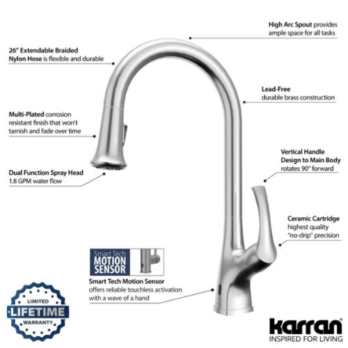 Chantilly Solid Brass Stainless Steel Kitchen Faucet 5