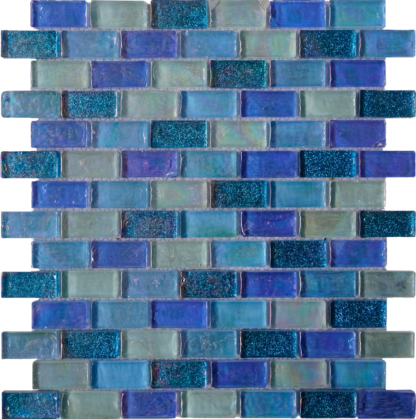 Glass Luster Aqua Blue Mosaic Polished 1