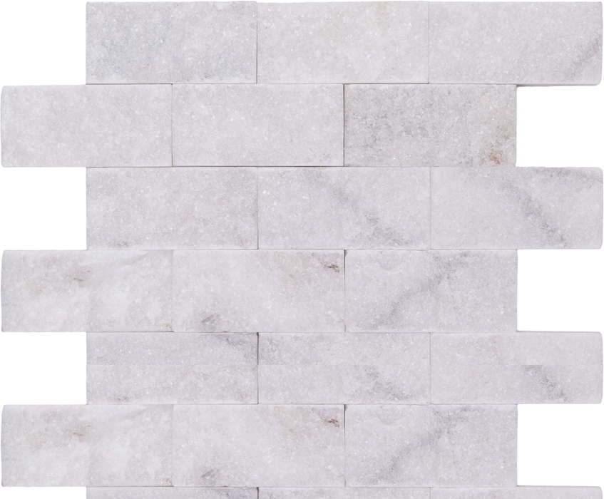 Marble Snow White Mosaic Split Face 1