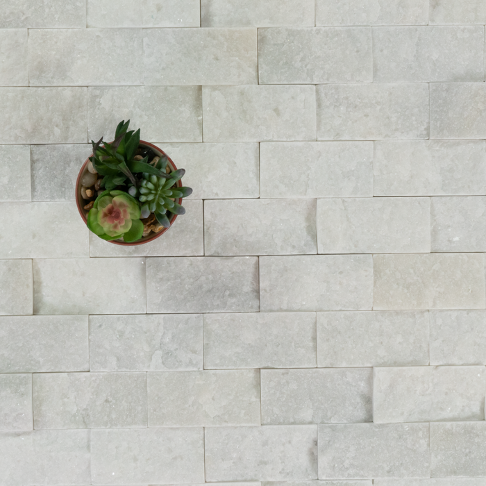Marble Snow White Mosaic Split Face 3