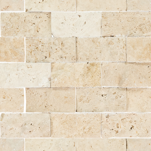 Travertine Extra Light Mosaic Split Face 1