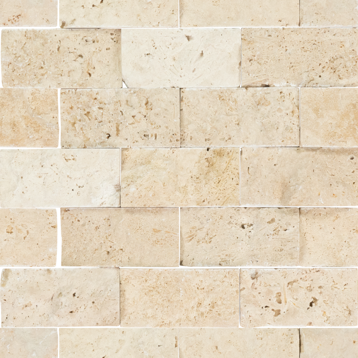 Travertine Extra Light Mosaic Split Face 1