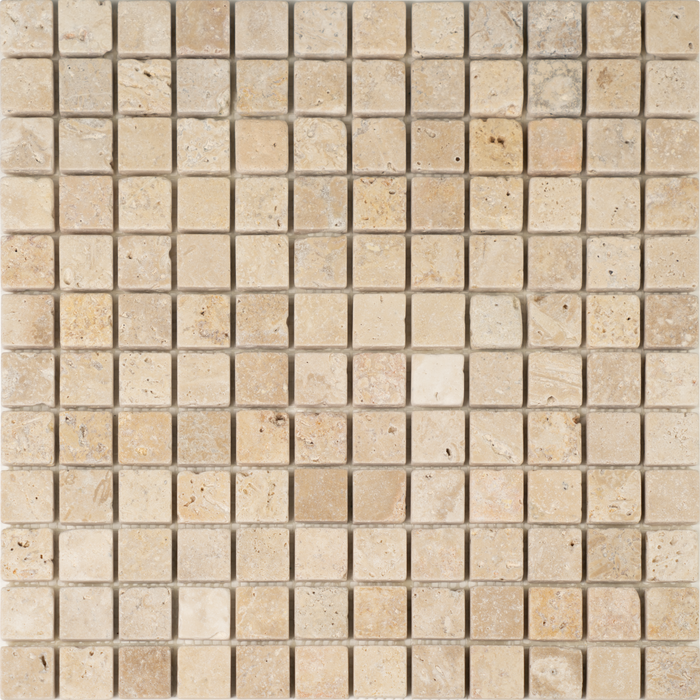 Travertine Extra Light Mosaic Tumbled 1