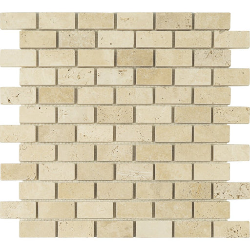 Travertine Extra Light Mosaic Tumbled 1