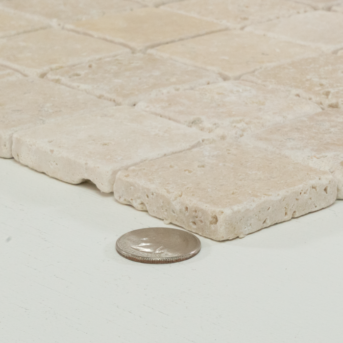 Travertine Extra Light Mosaic Tumbled 3