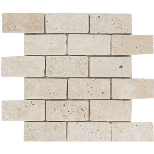 Travertine Extra Light Mosaic Tumbled 1