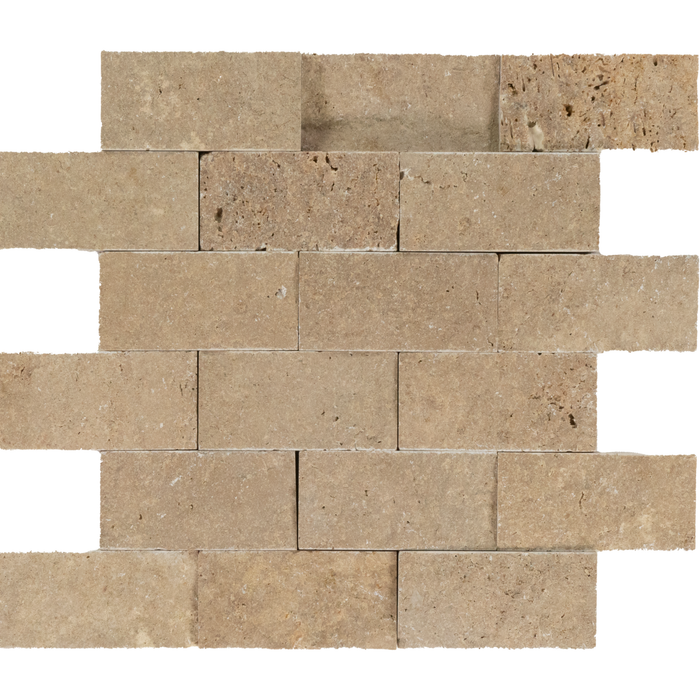 Travertine Noce Mosaic Split Face 1