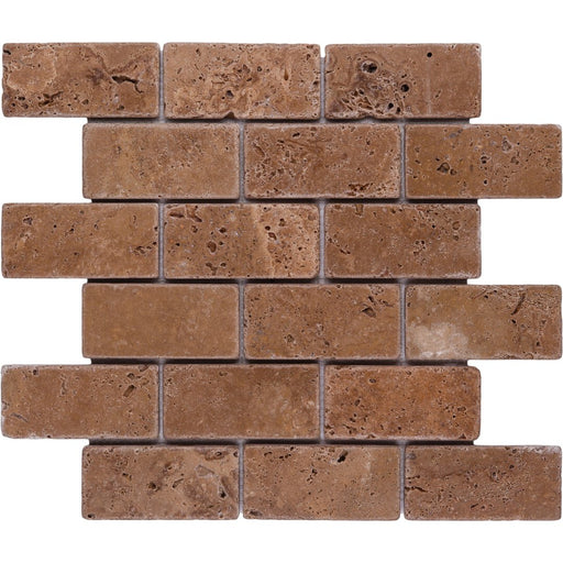 Travertine Noce Mosaic Tumbled 1