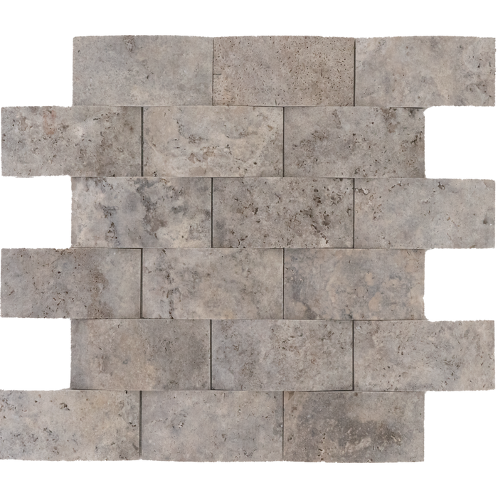 Travertine Nordic Silver Mosaic Honed 1