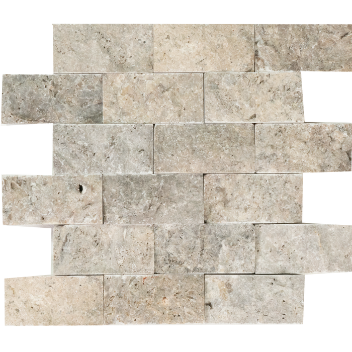 Travertine Nordic Silver Mosaic Split Face 1