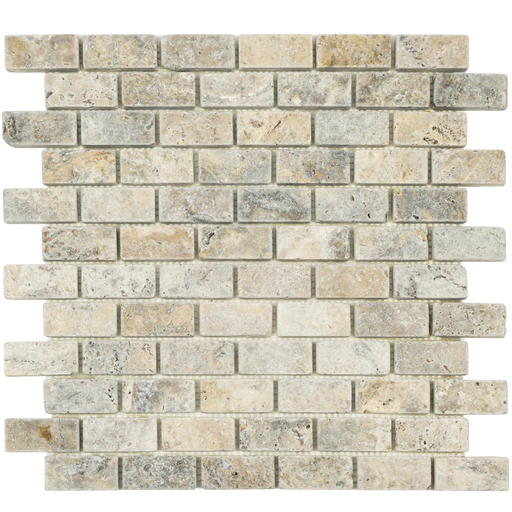 Travertine Nordic Silver Mosaic Tumbled 1