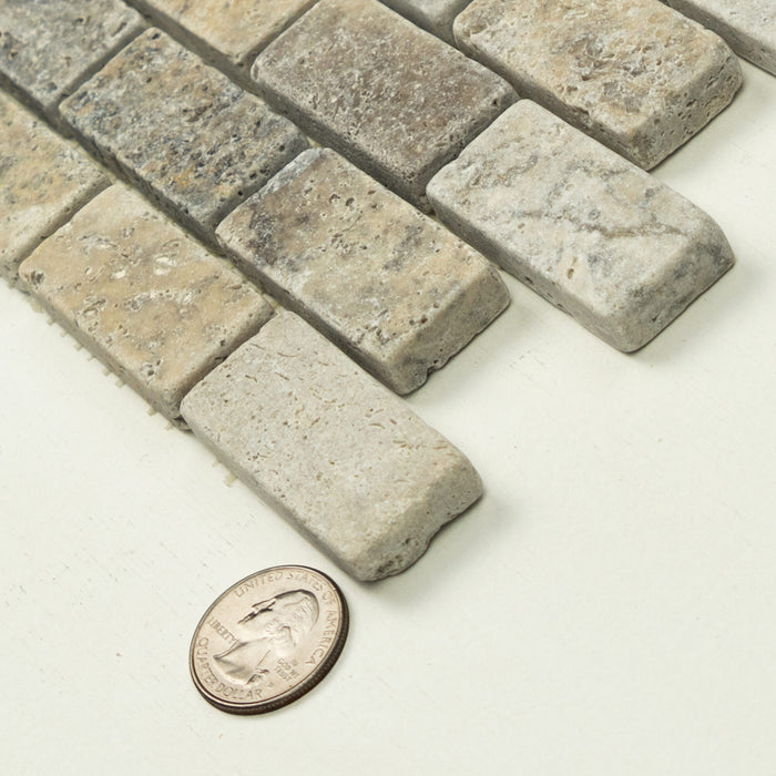 Travertine Nordic Silver Mosaic Tumbled 2