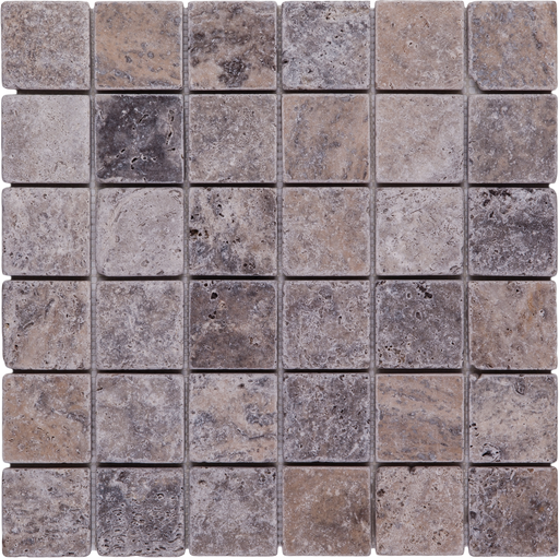 Travertine Nordic Silver Mosaic Tumbled 1