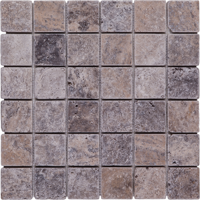 Travertine Nordic Silver Mosaic Tumbled 1