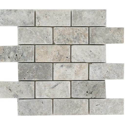 Travertine Nordic Silver Mosaic Tumbled 1