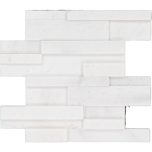 Marble Snow White 3D Panel Mosaic Honed 1