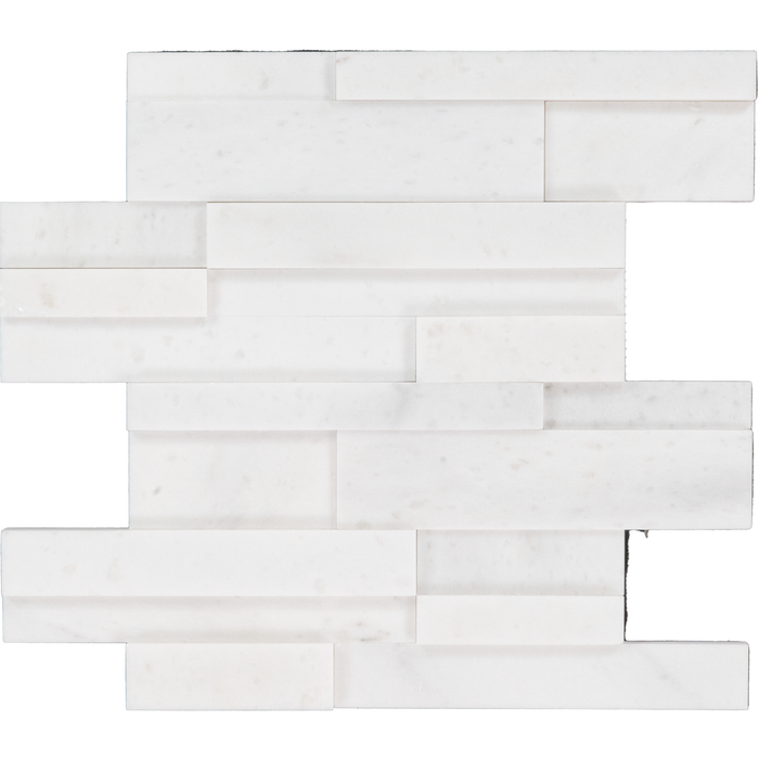 Marble Snow White 3D Panel Mosaic Honed 1