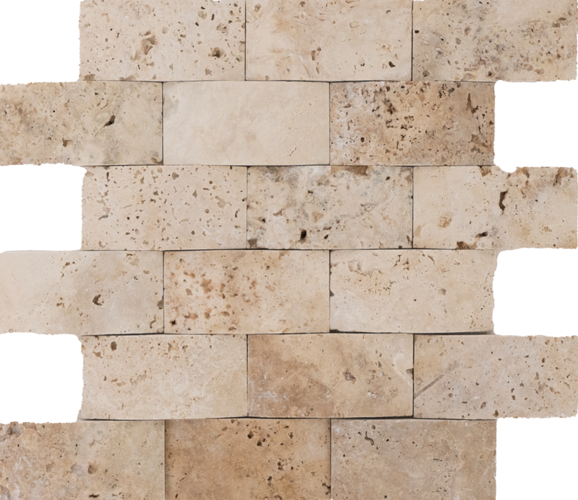Travertine Tiramisu Braid Mosaic Honed 1
