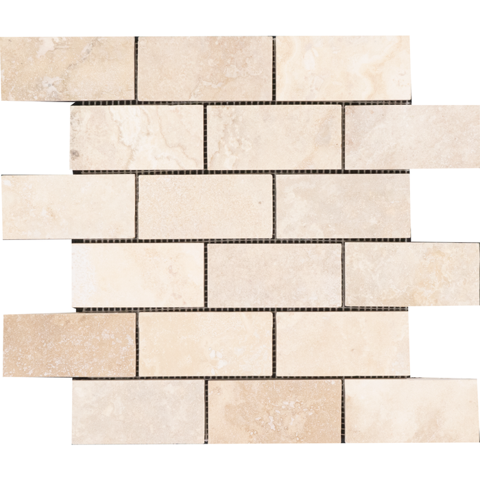 Travertine Tiramisu Mosaic Honed 1