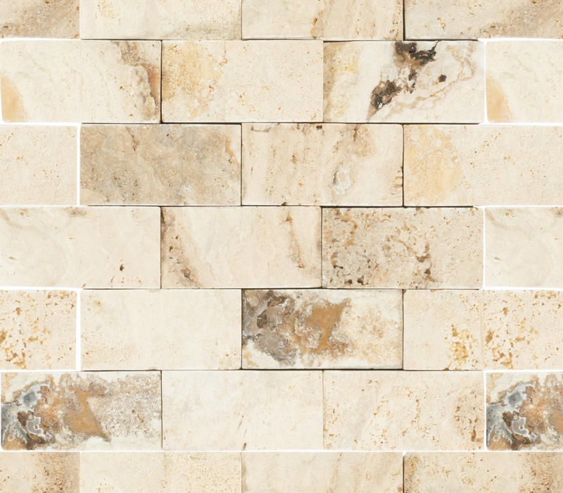 Travertine Tiramisu Mosaic Split Face 1
