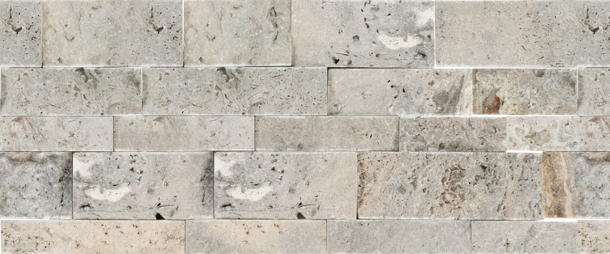 Travertine Nordic Silver Panel Mosaic Split Face 1