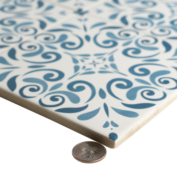 Porcelain Aquarel Deco Vega Blue Tile Matte 3