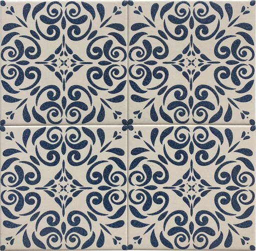 Porcelain Aquarel Deco Vega Blue Tile Polished 1