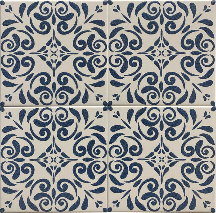 Porcelain Aquarel Deco Vega Blue Tile Polished 1
