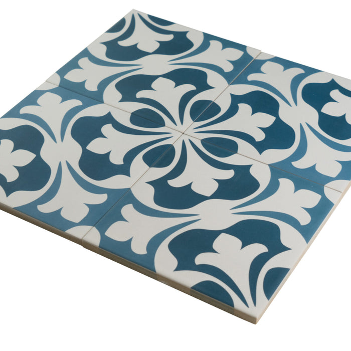 Porcelain Aquarel Deco Sirius Blu Tile Matte 2