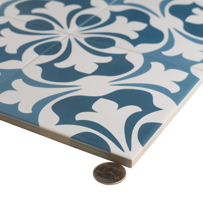 Porcelain Aquarel Deco Sirius Blu Tile Matte 3