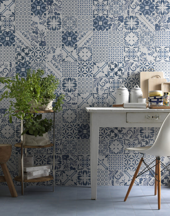 Porcelain Aquarel Deco Sirius Blu Tile Matte 4