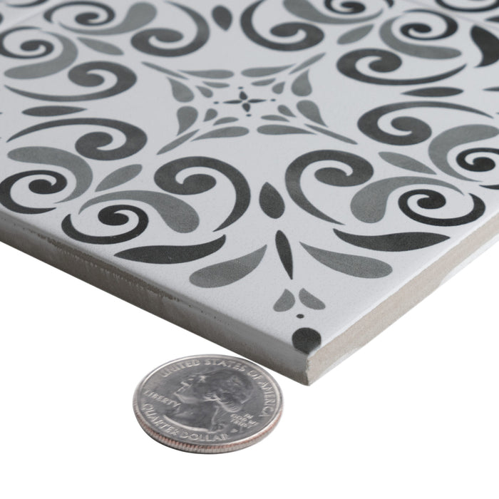 Porcelain Aquarel Deco Vega Grigio Tile Matte 3