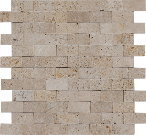 Travertine Extra Light Mosaic Split Face 1