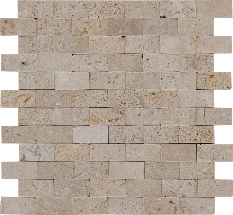 Travertine Extra Light Mosaic Split Face 1