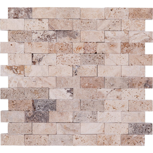 Travertine Tiramisu Mosaic Split Face 1