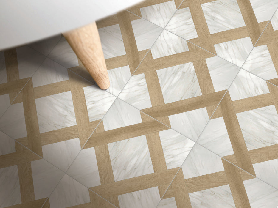 Porcelain Marble and Wood Decoro 1 Tile Matte 3