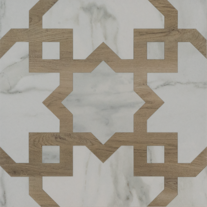 Porcelain Marble and Wood Decoro 4 Tile Matte 1