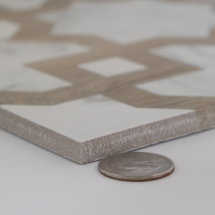 Porcelain Marble and Wood Decoro 4 Tile Matte 3