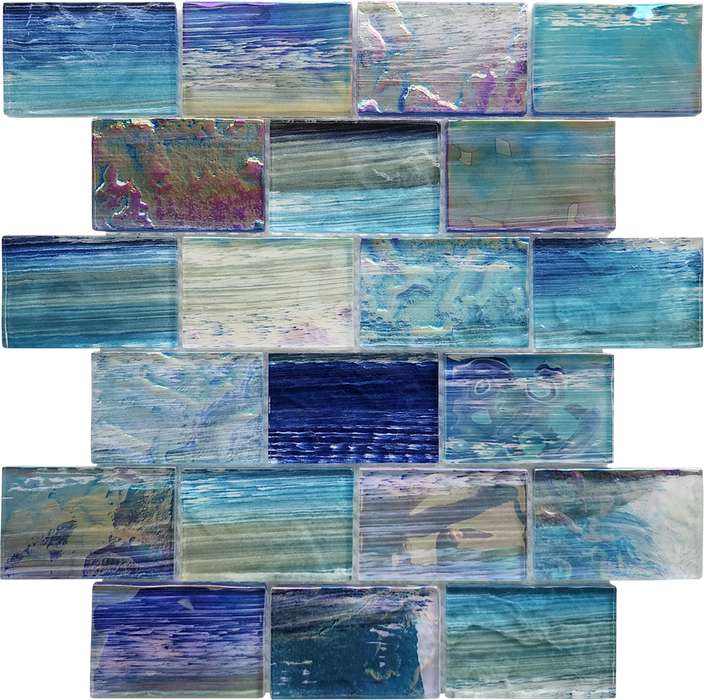 Glass Blue Horizon Mosaic Polished 1