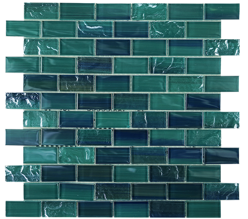 Glass Teal Tide Mosaic Polished 1