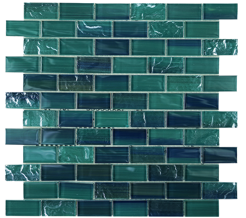 Glass Teal Tide Mosaic Polished 1