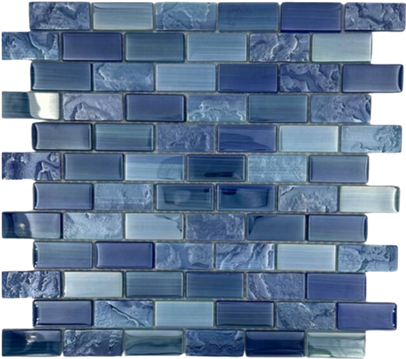 Glass Spicy Blue Mosaic Polished 1