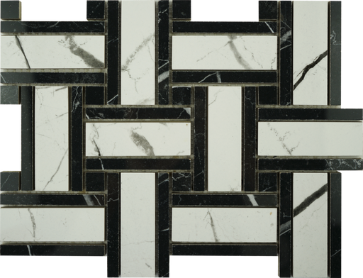 Porcelain Marquina White-Black Mosaic Polished 1