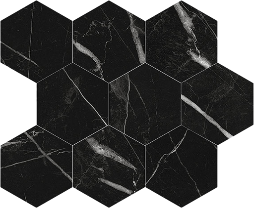 Porcelain Marquina Black Mosaic Polished 1