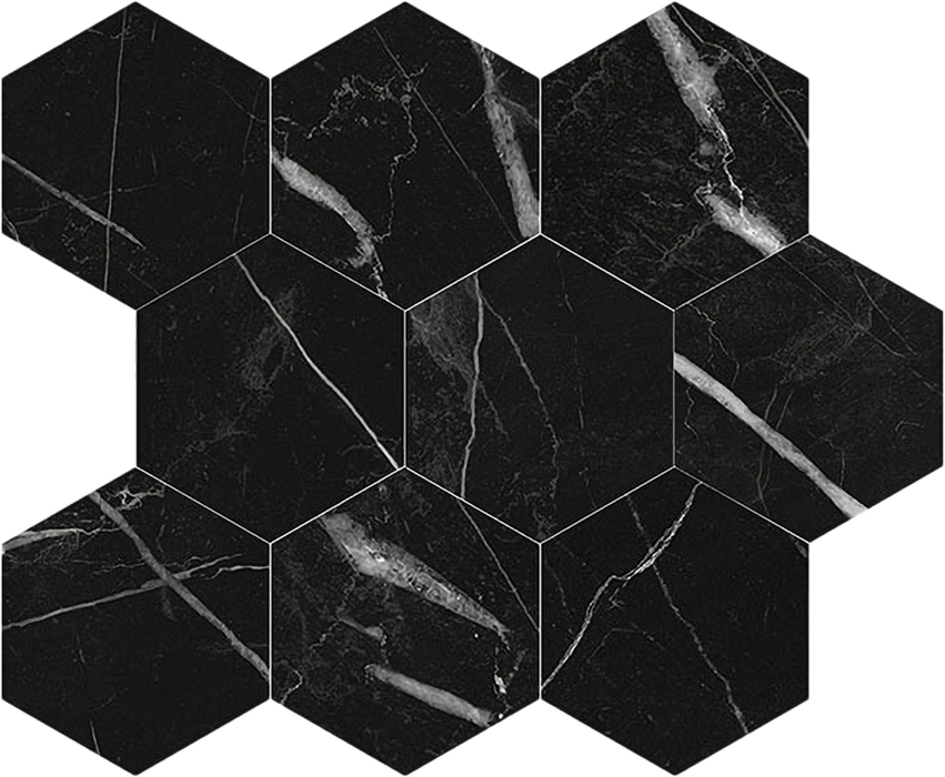 Porcelain Marquina Black Mosaic Polished 1