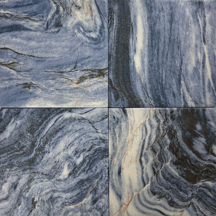 Porcelain Deep Blue Oxid Tile Glossy 1