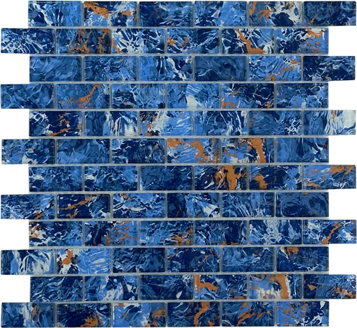 Glass Copper Reef Mosaic Polished 1