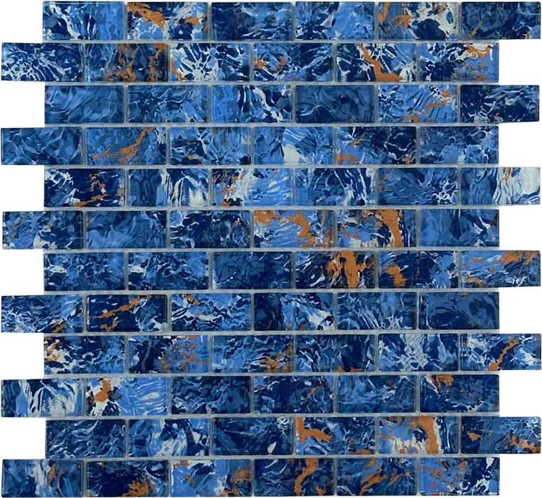 Glass Copper Reef Mosaic Polished 1