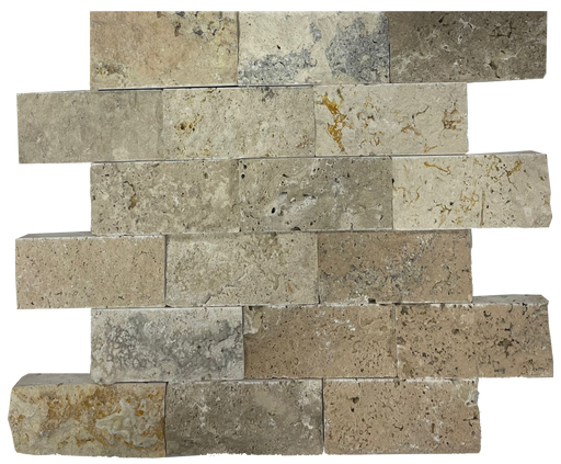 Travertine Ivory Rustic Mosaic Split Face 1