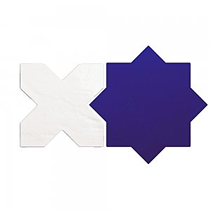 Argile Porcelain Star Blu with Bianco Cross KNAASBLCB